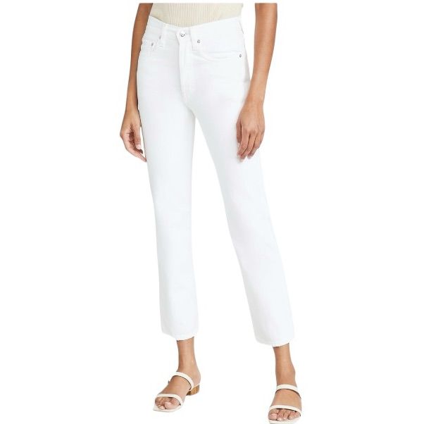 Nwt Edwin Kali High Waist Denim Ankle Pant Eggshell Size 33 Reg. $208